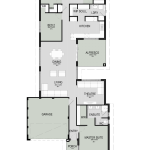 Floor plan of Kings Park, a 4 bedroom 2 bathroom home design with a double garage, 12.5m frontage