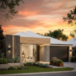 Front elevation of Kings Park, a 4 bedroom 2 bathroom home design for a 12.5m frontage