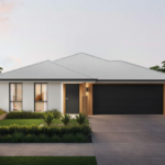 Front elevation of The Breakaway, a 3 bedroom 2 bathroom home design for a 12.5m frontage