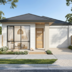 Front elevation of The Coastline, a 3 bedroom 2 bathroom narrow lot home design for a 7.5m frontage