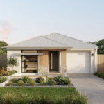 Front elevation of The Collective, a 4 bedroom 2 bathroom home design for a 10.5m frontage