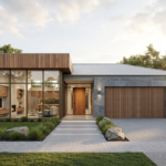 Front elevation of The Grandstand, a 4 bedroom 2 bathroom home design for a 12.5m frontage