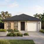 Front elevation of The Momentum, a 4 bedroom 2 bathroom home design for a 10.5m frontage