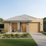 Front elevation of The Outlook, a 3 bedroom 2 bathroom narrow lot home design for a 7.5m frontage