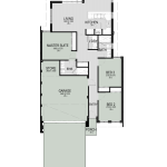 Floor plan of The Tides, a 3 bedroom 2 bathroom home design with a double garage, 10m frontage