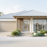 Front elevation of The Velocity, a 4 bedroom 2 bathroom home design for a 10.5m frontage