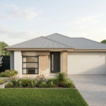 Front elevation of The Voyager, a 3 bedroom 2 bathroom home design for a 10m frontage