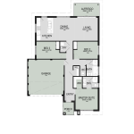 Floor plan of The Darling Range, a 3 bedroom 2 bathroom home design with a double garage, 12.5m frontage