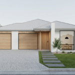 Front elevation of The Dual Income, a 6 bedroom 3 bathroom home design for a 15m frontage