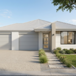 Front elevation of The Legacy, a 6 bedroom 3 bathroom home design for a 15m frontage