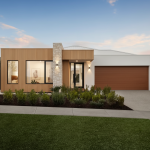 Front elevation of The Lookout, a 4 bedroom 2 bathroom home design for a 12.5m frontage
