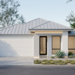 Front elevation of The Swan, a 4 bedroom 2 bathroom home design for a 12.5m frontage