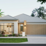 Front elevation of The Zenith, a 4 bedroom 2 bathroom home design for a 12.5m frontage