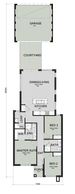 Floor plan of the 4 bedroom 2 bathroom home at Lot 654 Albatross Road, Eglinton