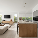 Facade option 1 for The Drift, a 2 bedroom 1 bathroom narrow lot home design for a 6m frontage